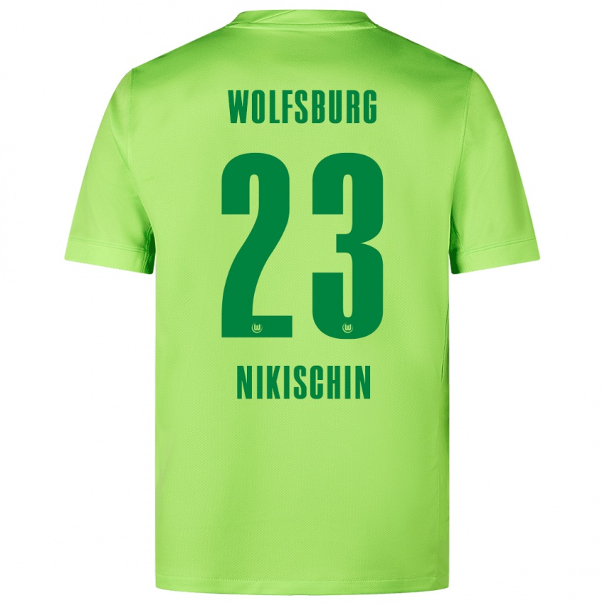 Kinder Adrian Nikischin #23 Fluoreszierendes Grün Heimtrikot Trikot 2024/25 T-Shirt Schweiz