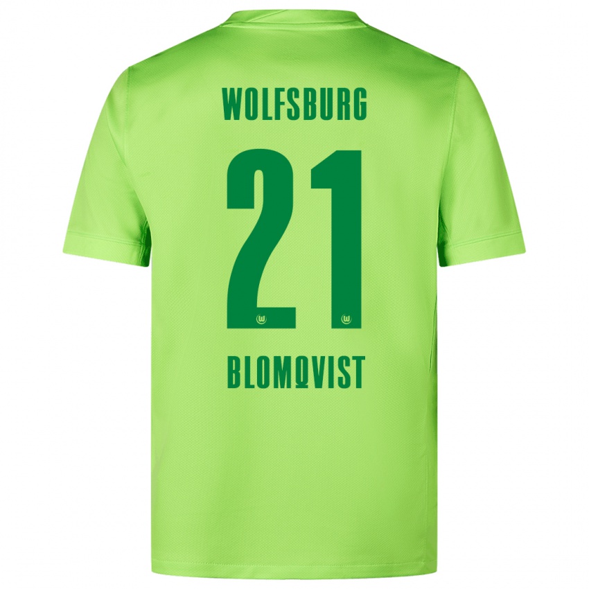 Kinder Rebecka Blomqvist #21 Fluoreszierendes Grün Heimtrikot Trikot 2024/25 T-Shirt Schweiz