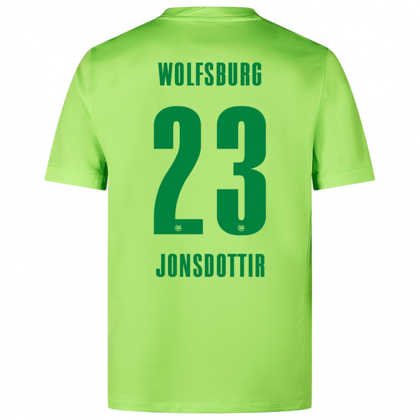 Kinder Sveindís Jane Jónsdóttir #23 Fluoreszierendes Grün Heimtrikot Trikot 2024/25 T-Shirt Schweiz