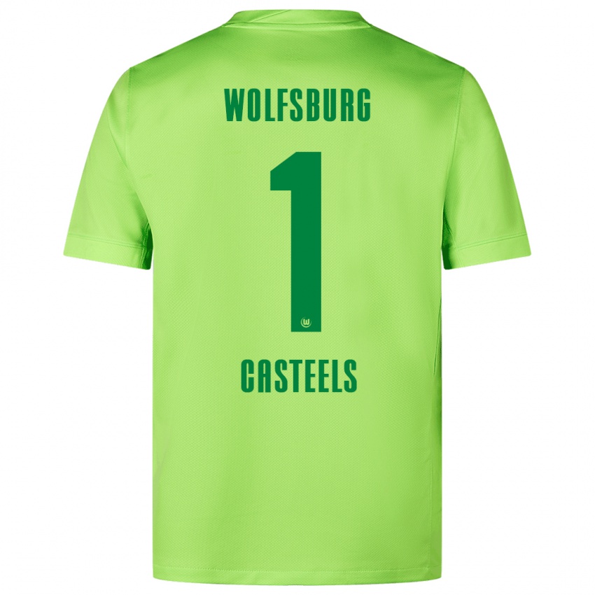 Kinder Koen Casteels #1 Fluoreszierendes Grün Heimtrikot Trikot 2024/25 T-Shirt Schweiz