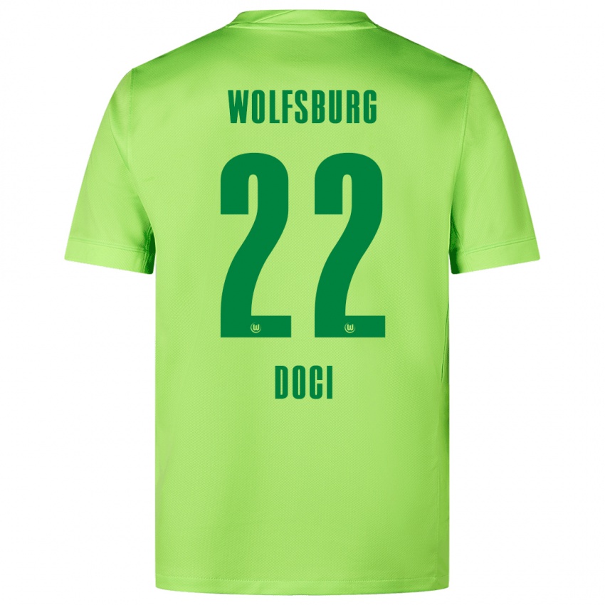 Kinder Adrian Doci #22 Fluoreszierendes Grün Heimtrikot Trikot 2024/25 T-Shirt Schweiz