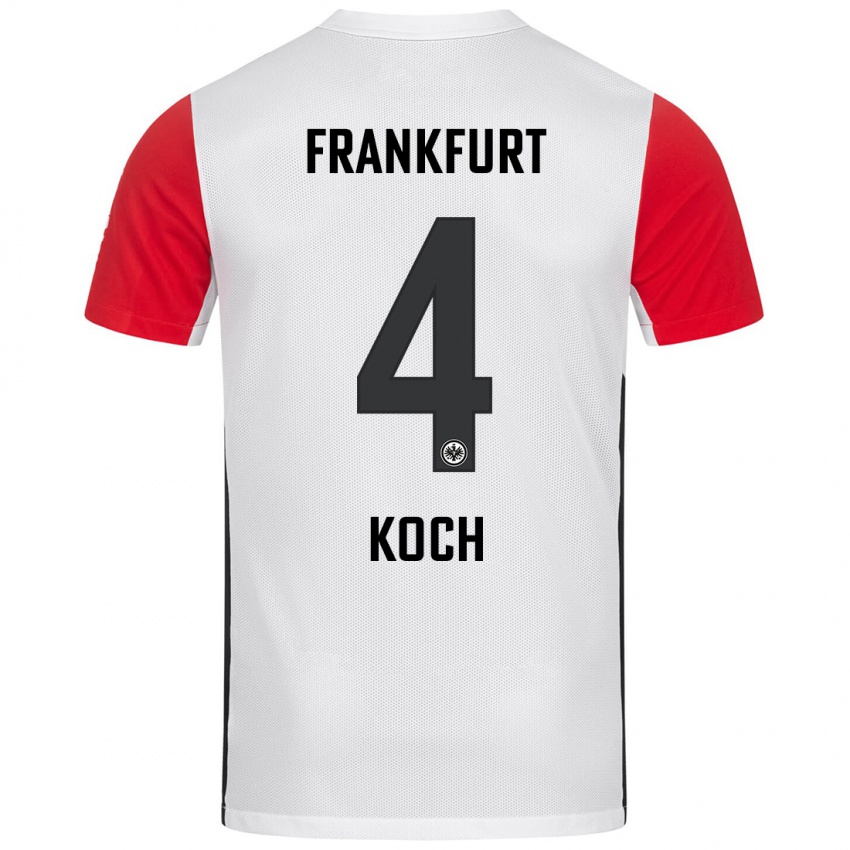 Kinder Robin Koch #4 Weiß Rot Heimtrikot Trikot 2024/25 T-Shirt Schweiz