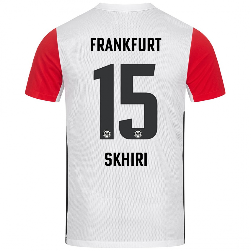 Kinder Ellyes Skhiri #15 Weiß Rot Heimtrikot Trikot 2024/25 T-Shirt Schweiz