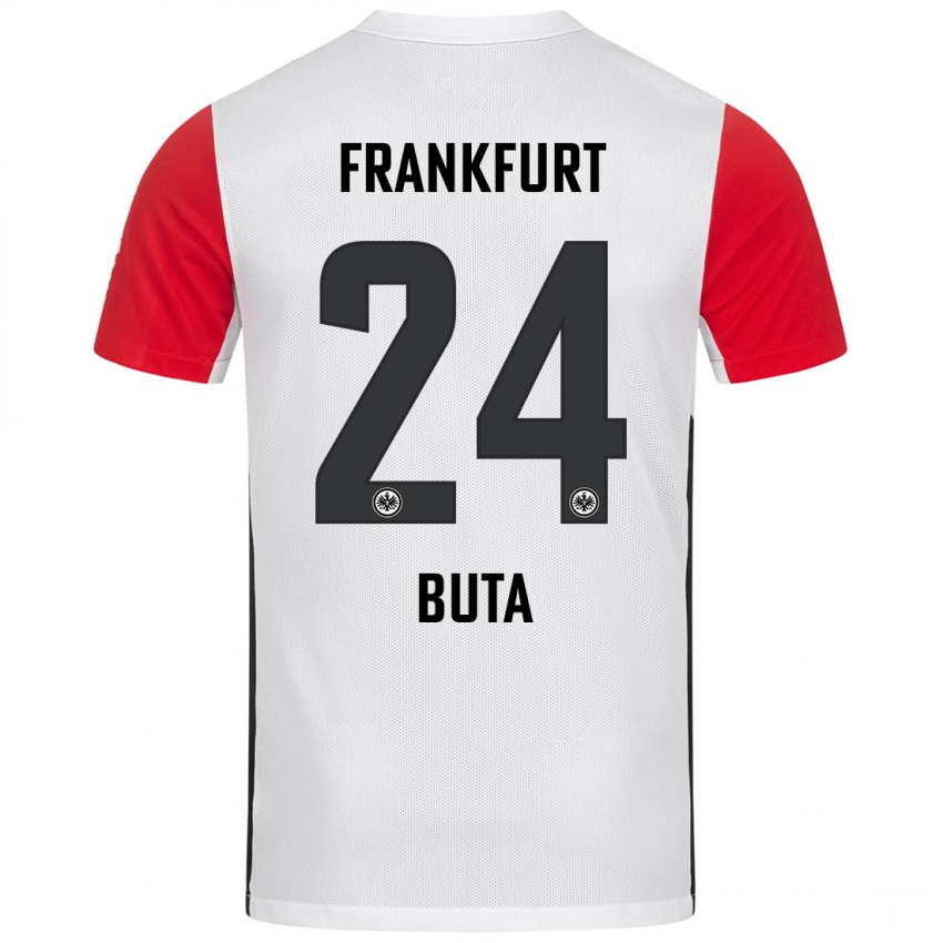 Kinder Aurélio Buta #24 Weiß Rot Heimtrikot Trikot 2024/25 T-Shirt Schweiz