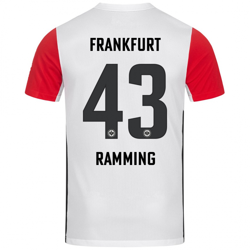 Kinder Nils Ramming #43 Weiß Rot Heimtrikot Trikot 2024/25 T-Shirt Schweiz