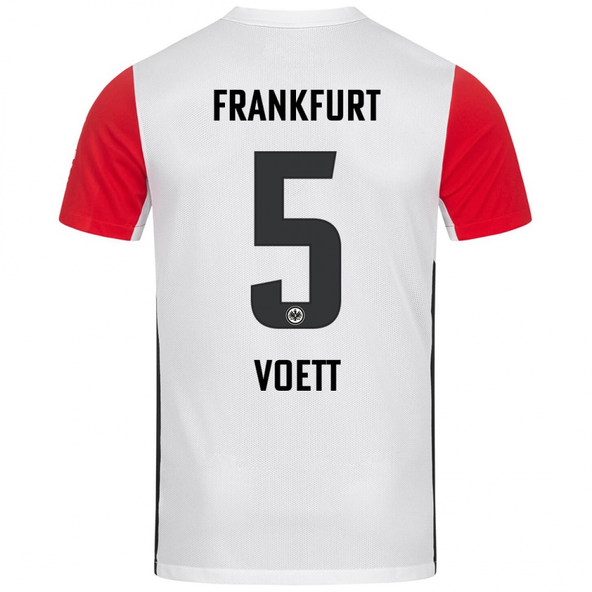 Kinder Johannes Voett #5 Weiß Rot Heimtrikot Trikot 2024/25 T-Shirt Schweiz