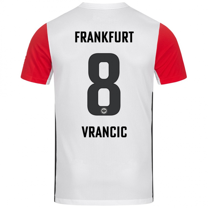 Kinder Mario Vrancic #8 Weiß Rot Heimtrikot Trikot 2024/25 T-Shirt Schweiz