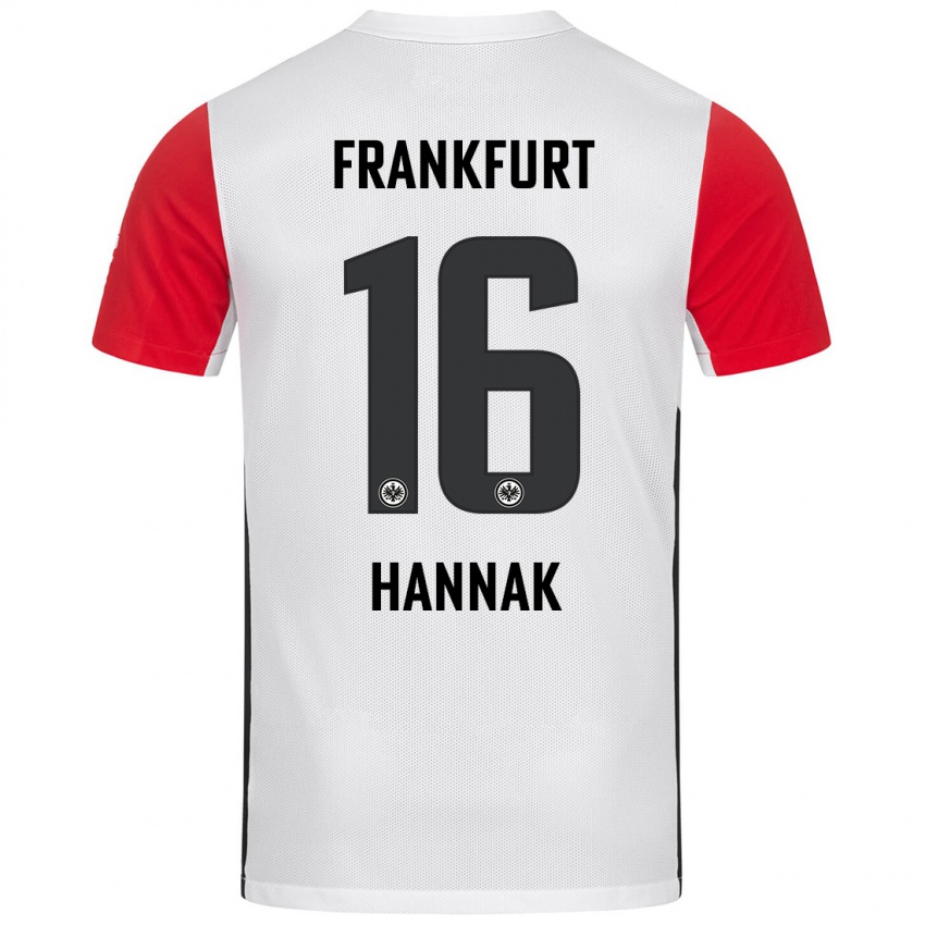 Kinder Tim Hannak #16 Weiß Rot Heimtrikot Trikot 2024/25 T-Shirt Schweiz