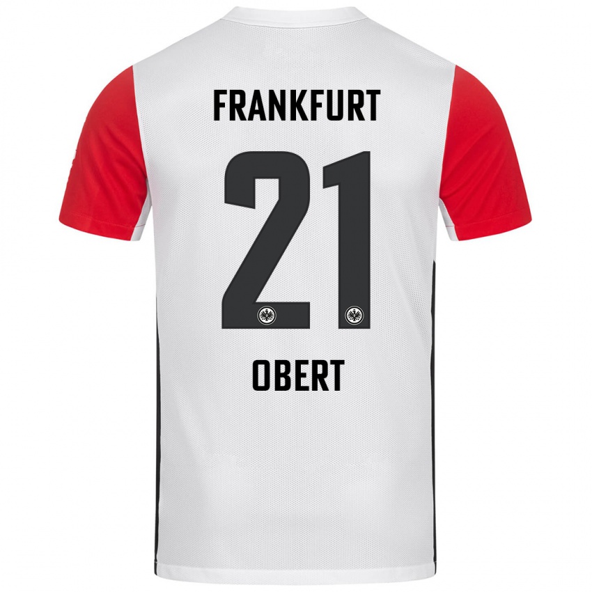 Kinder Yuriy Obert #21 Weiß Rot Heimtrikot Trikot 2024/25 T-Shirt Schweiz