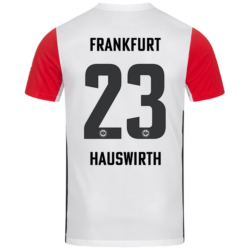 Kinder Max Hauswirth #23 Weiß Rot Heimtrikot Trikot 2024/25 T-Shirt Schweiz