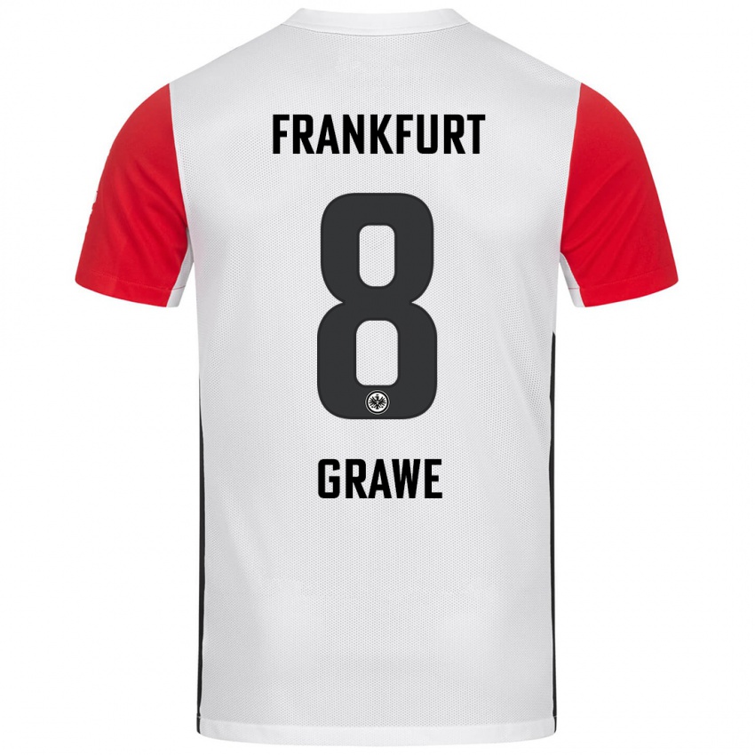 Kinder Lisanne Gräwe #8 Weiß Rot Heimtrikot Trikot 2024/25 T-Shirt Schweiz