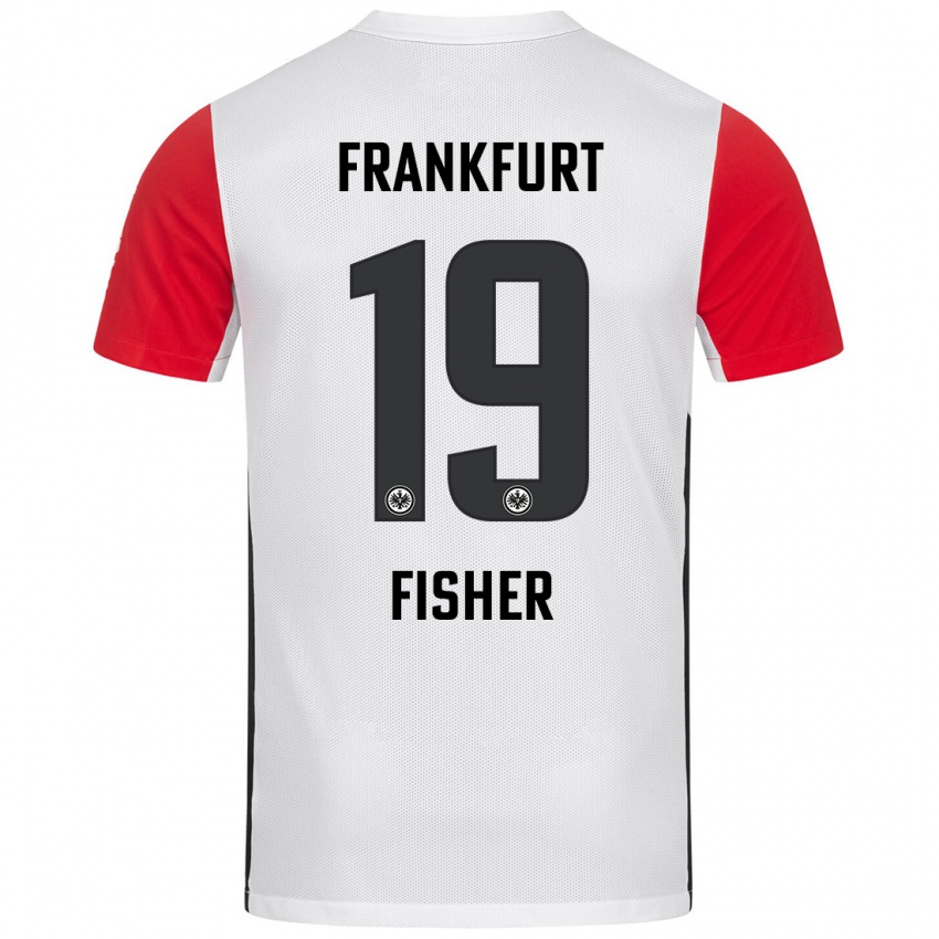 Kinder Ben-Luca Fisher #19 Weiß Rot Heimtrikot Trikot 2024/25 T-Shirt Schweiz