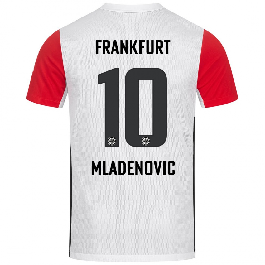 Kinder Marko Mladenovic #10 Weiß Rot Heimtrikot Trikot 2024/25 T-Shirt Schweiz