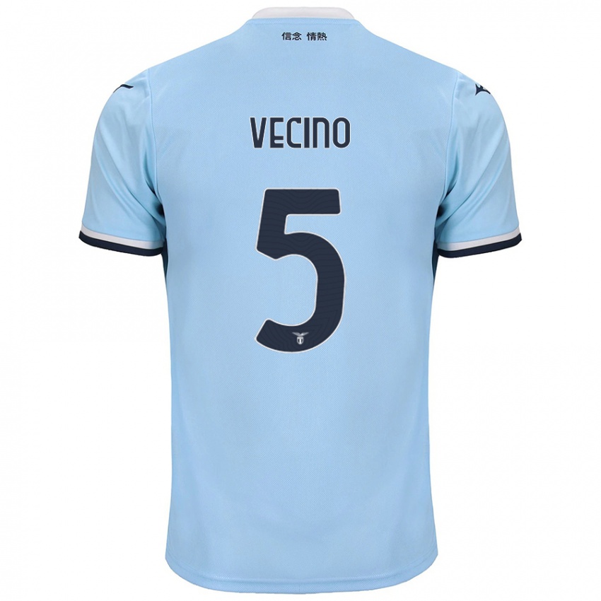 Enfant Maillot Matías Vecino #5 Bleu Tenues Domicile 2024/25 T-Shirt Suisse