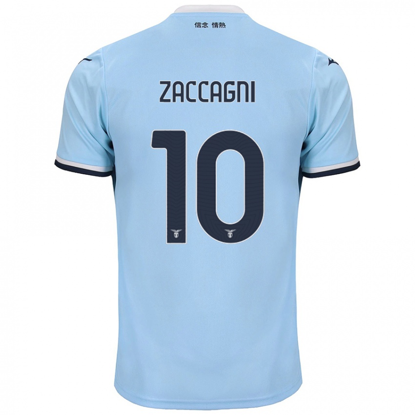 Enfant Maillot Mattia Zaccagni #10 Bleu Tenues Domicile 2024/25 T-Shirt Suisse