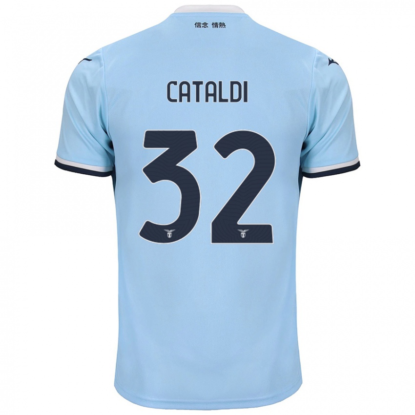 Kinder Danilo Cataldi #32 Blau Heimtrikot Trikot 2024/25 T-Shirt Schweiz