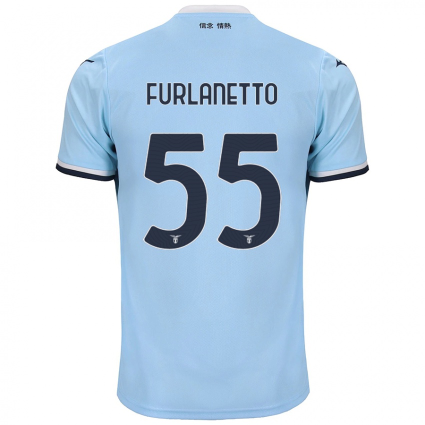 Kinder Alessio Furlanetto #55 Blau Heimtrikot Trikot 2024/25 T-Shirt Schweiz