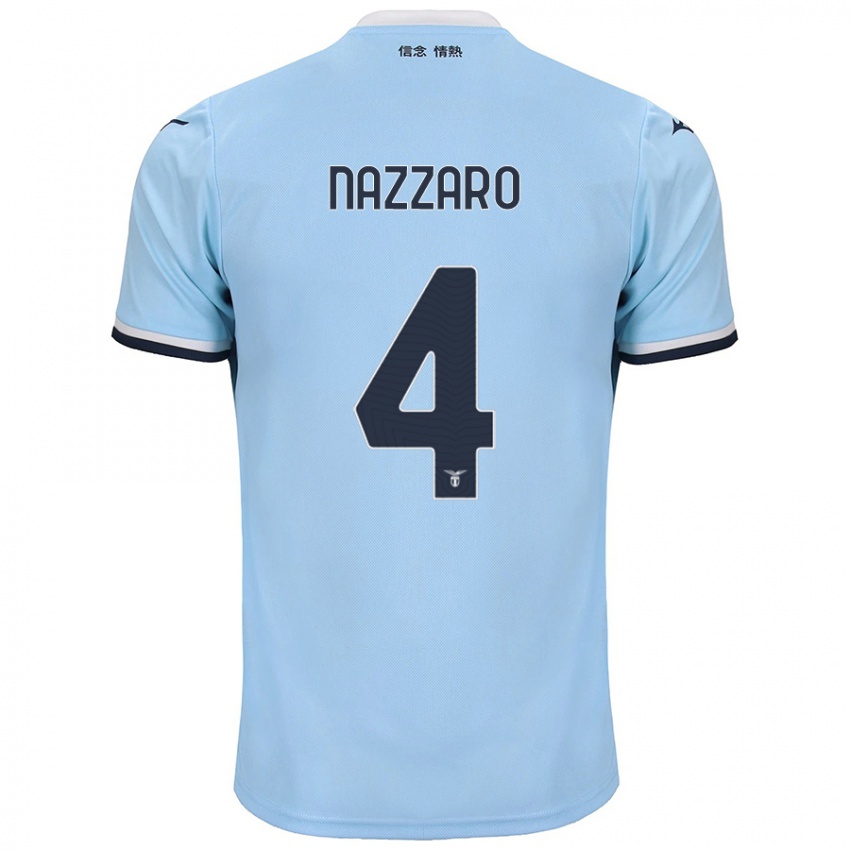 Enfant Maillot Marco Nazzaro #4 Bleu Tenues Domicile 2024/25 T-Shirt Suisse