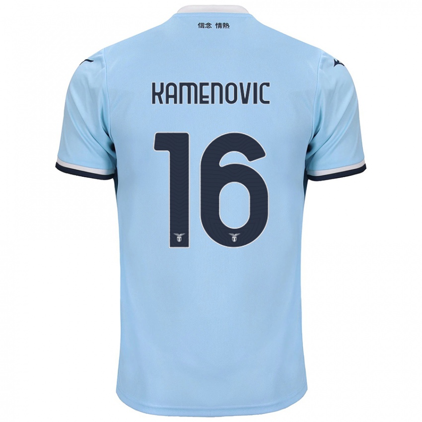 Enfant Maillot Dimitrije Kamenović #16 Bleu Tenues Domicile 2024/25 T-Shirt Suisse