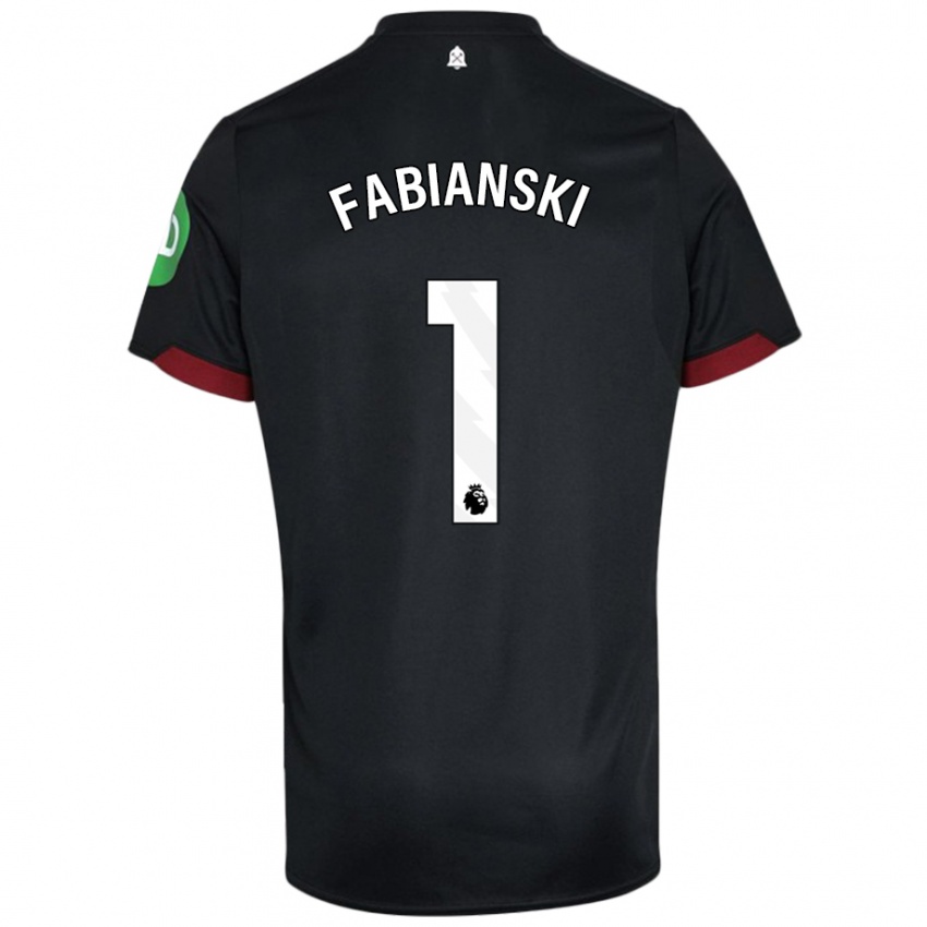 Kinder Lukasz Fabianski #1 Schwarz Weiß Auswärtstrikot Trikot 2024/25 T-Shirt Schweiz