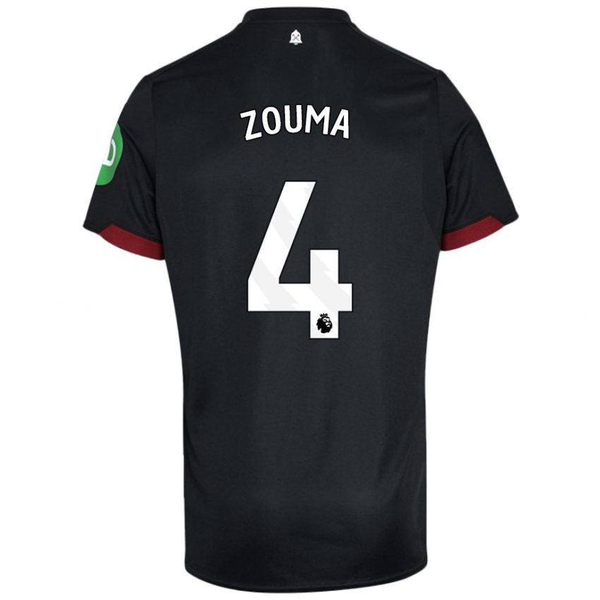 Kinder Kurt Zouma #4 Schwarz Weiß Auswärtstrikot Trikot 2024/25 T-Shirt Schweiz