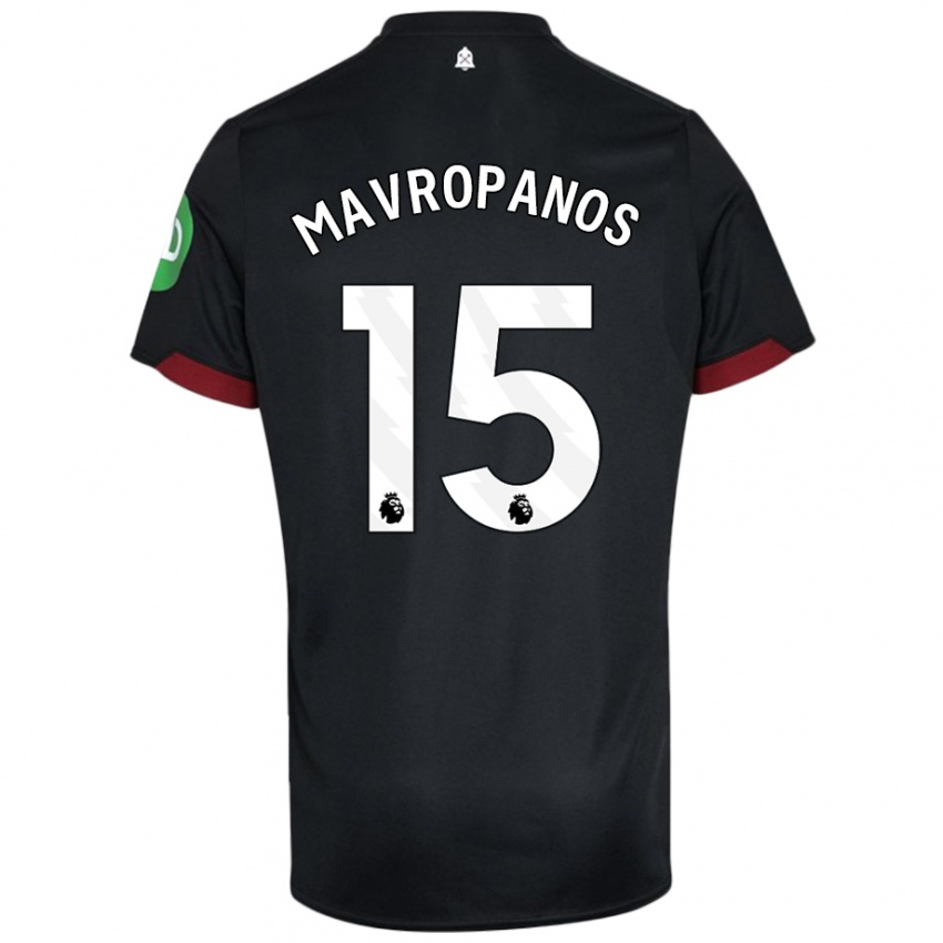 Kinder Konstantinos Mavropanos #15 Schwarz Weiß Auswärtstrikot Trikot 2024/25 T-Shirt Schweiz