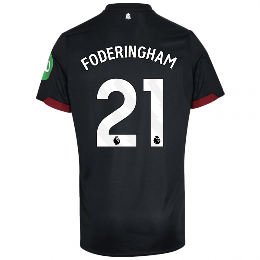 Kinder Wes Foderingham #21 Schwarz Weiß Auswärtstrikot Trikot 2024/25 T-Shirt Schweiz