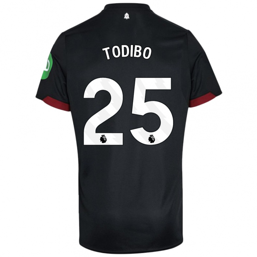 Kinder Jean-Clair Todibo #25 Schwarz Weiß Auswärtstrikot Trikot 2024/25 T-Shirt Schweiz