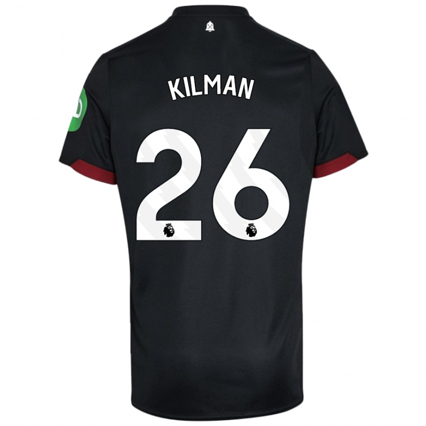 Kinder Max Kilman #26 Schwarz Weiß Auswärtstrikot Trikot 2024/25 T-Shirt Schweiz