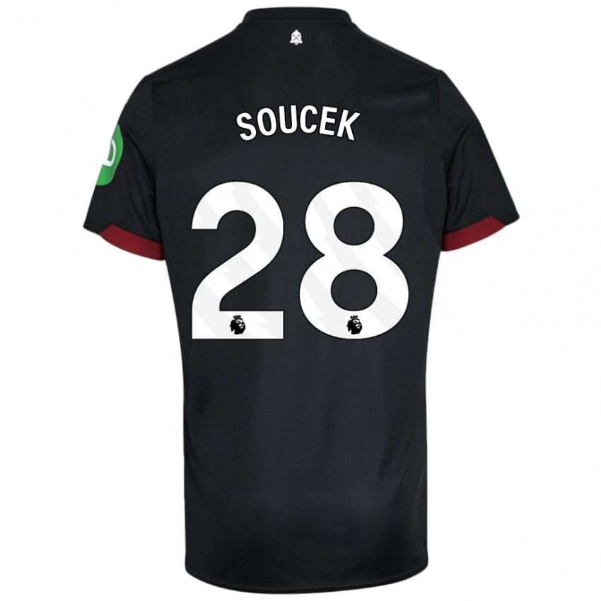 Kinder Tomas Soucek #28 Schwarz Weiß Auswärtstrikot Trikot 2024/25 T-Shirt Schweiz