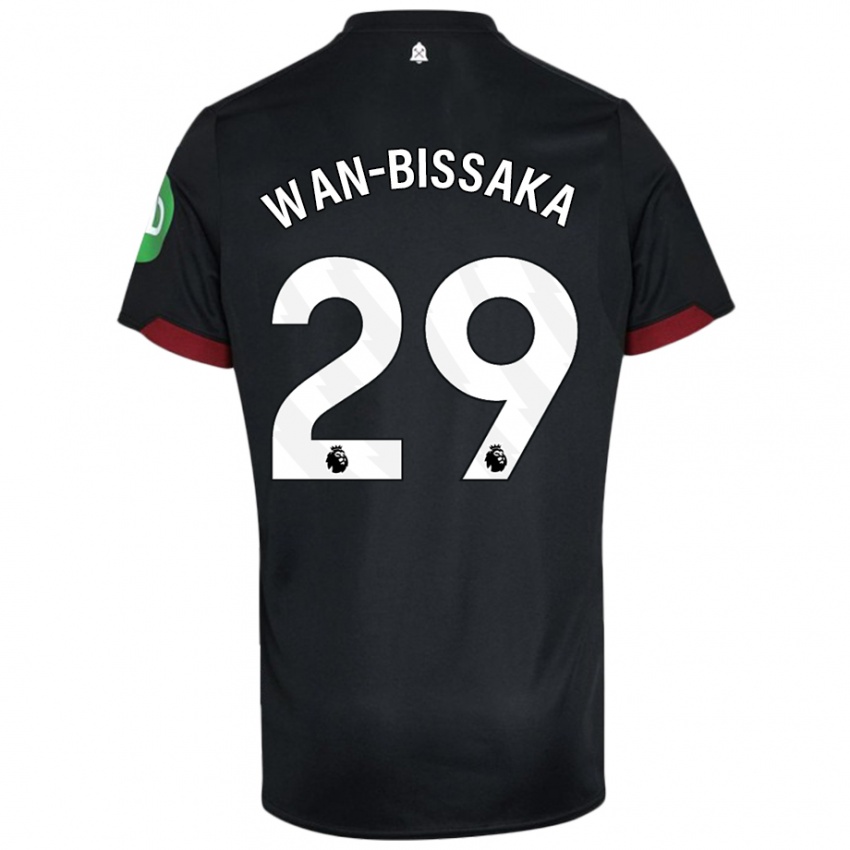 Kinder Aaron Wan-Bissaka #29 Schwarz Weiß Auswärtstrikot Trikot 2024/25 T-Shirt Schweiz