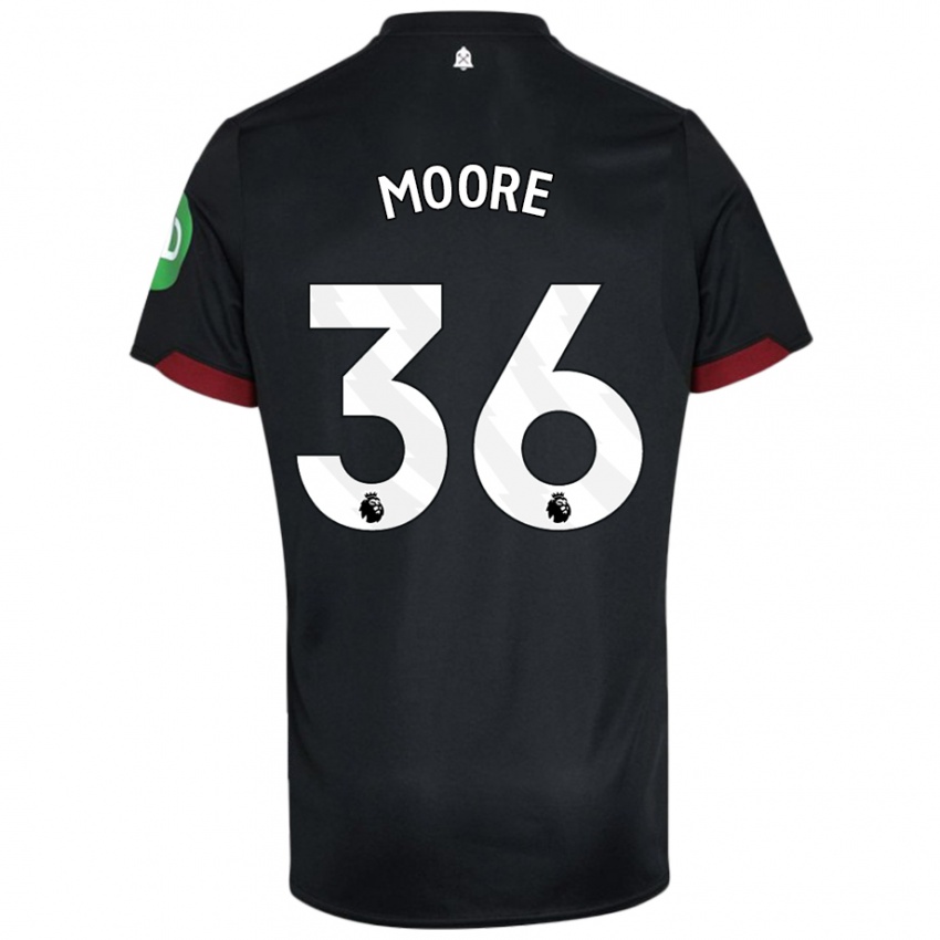 Kinder Sean Moore #36 Schwarz Weiß Auswärtstrikot Trikot 2024/25 T-Shirt Schweiz