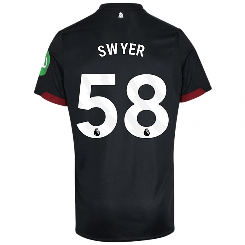 Kinder Kamarai Swyer #58 Schwarz Weiß Auswärtstrikot Trikot 2024/25 T-Shirt Schweiz