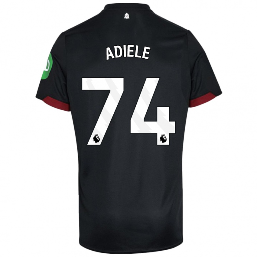 Kinder Emeka Adiele #74 Schwarz Weiß Auswärtstrikot Trikot 2024/25 T-Shirt Schweiz