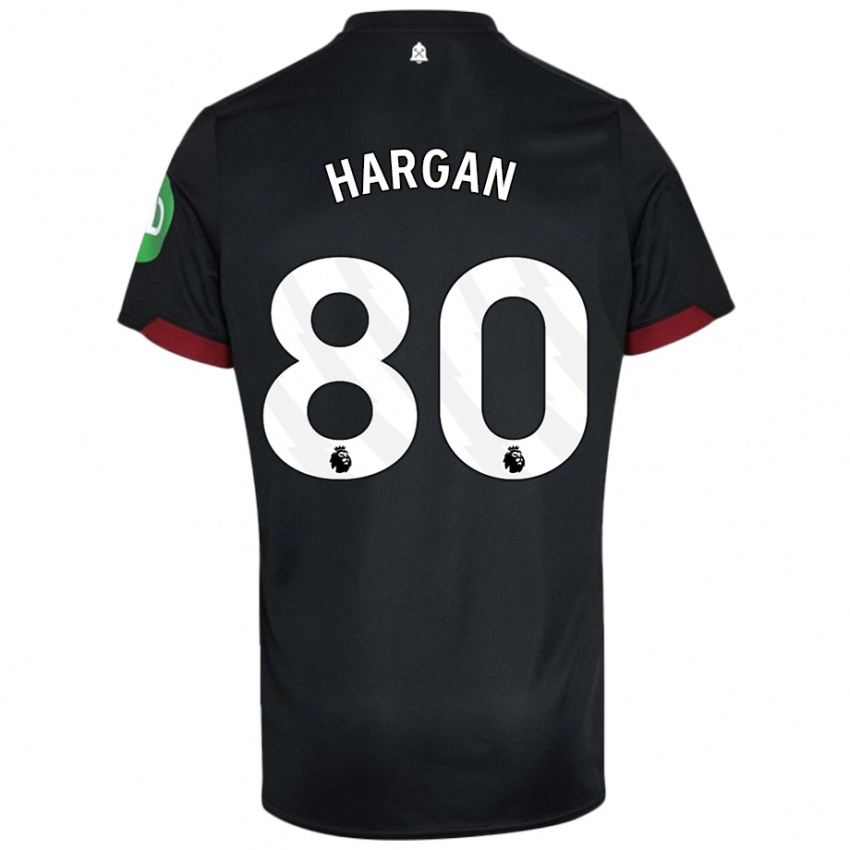 Kinder Riley Hargan #80 Schwarz Weiß Auswärtstrikot Trikot 2024/25 T-Shirt Schweiz