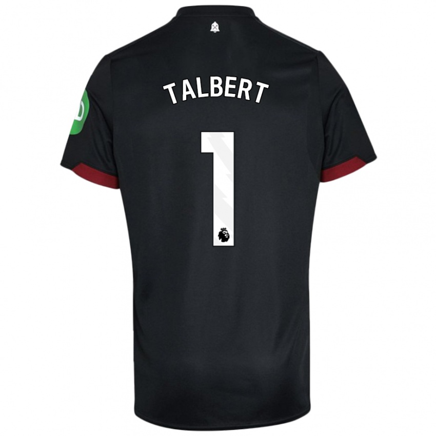 Kinder Katelin Talbert #1 Schwarz Weiß Auswärtstrikot Trikot 2024/25 T-Shirt Schweiz