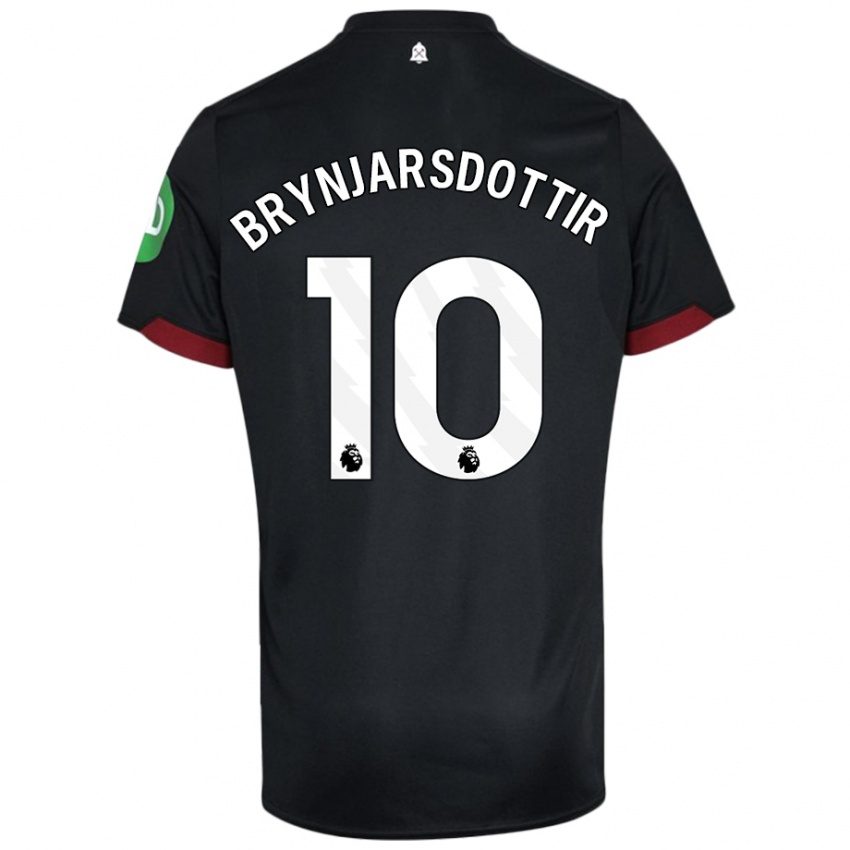 Kinder Dagný Brynjarsdóttir #10 Schwarz Weiß Auswärtstrikot Trikot 2024/25 T-Shirt Schweiz