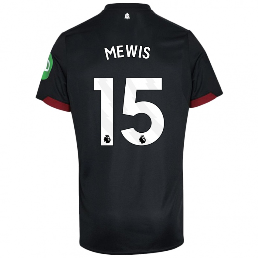 Kinder Kristie Mewis #15 Schwarz Weiß Auswärtstrikot Trikot 2024/25 T-Shirt Schweiz