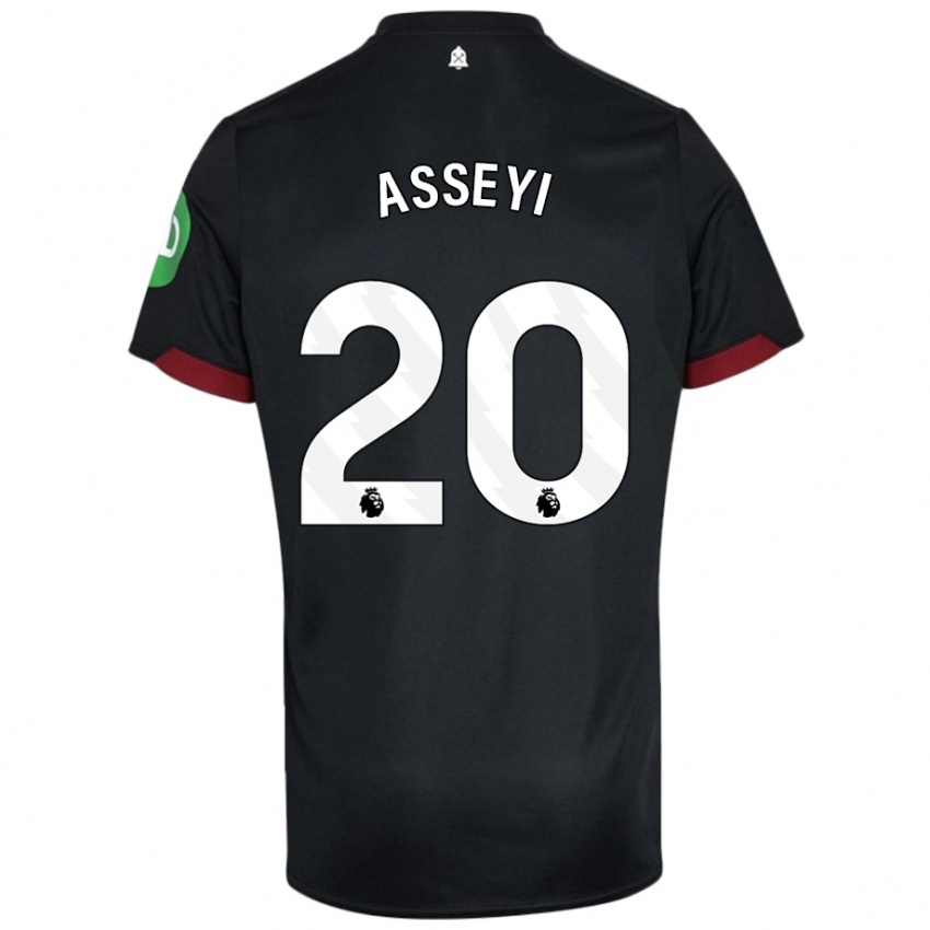 Kinder Viviane Asseyi #20 Schwarz Weiß Auswärtstrikot Trikot 2024/25 T-Shirt Schweiz