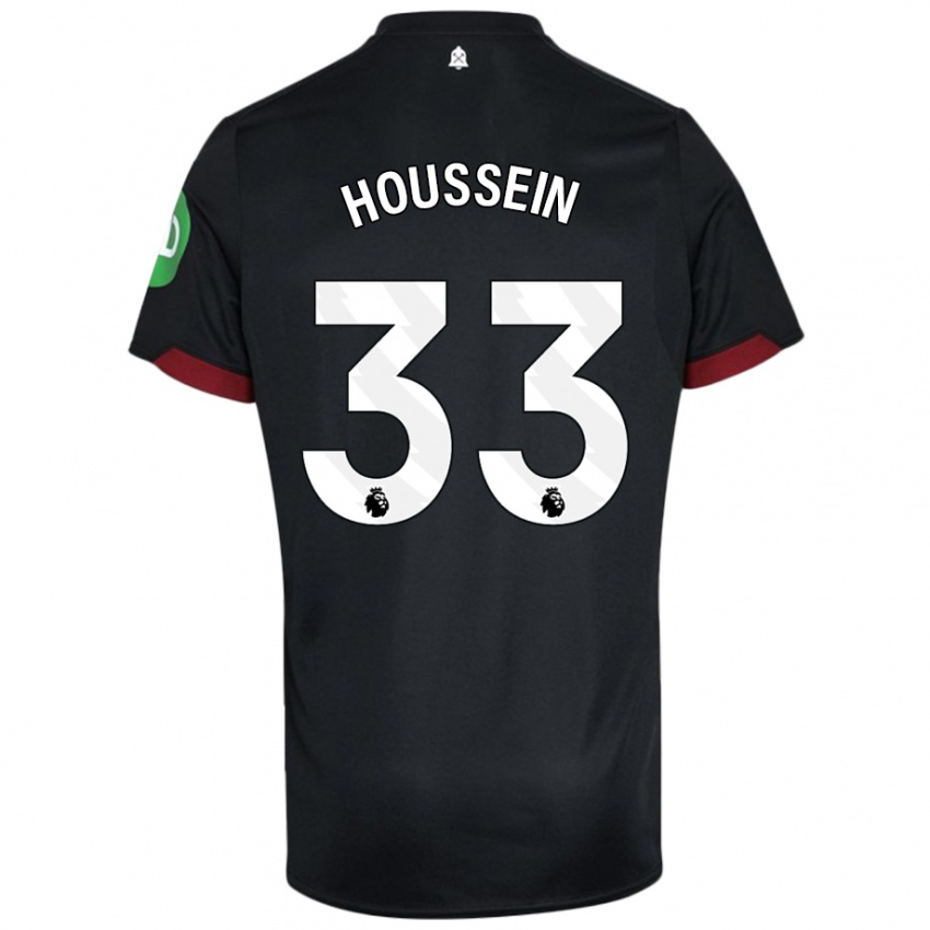 Kinder Halle Houssein #33 Schwarz Weiß Auswärtstrikot Trikot 2024/25 T-Shirt Schweiz