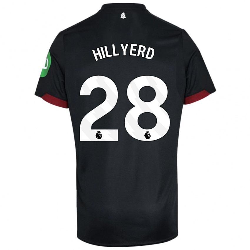 Kinder Sophie Hillyerd #28 Schwarz Weiß Auswärtstrikot Trikot 2024/25 T-Shirt Schweiz