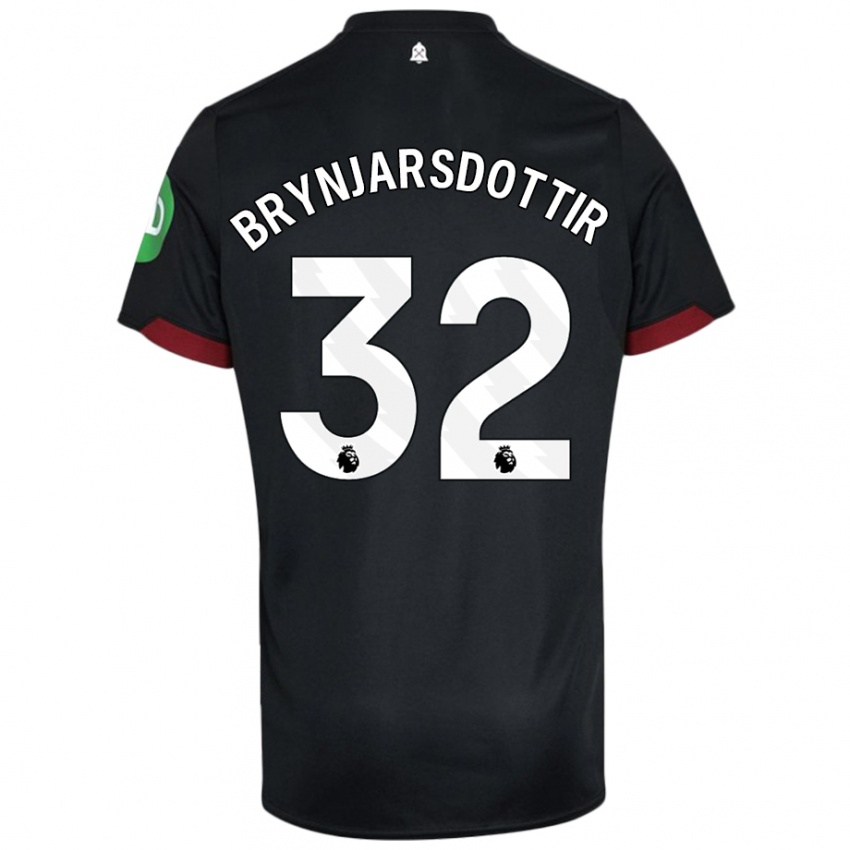 Kinder Dagný Brynjarsdottir #32 Schwarz Weiß Auswärtstrikot Trikot 2024/25 T-Shirt Schweiz