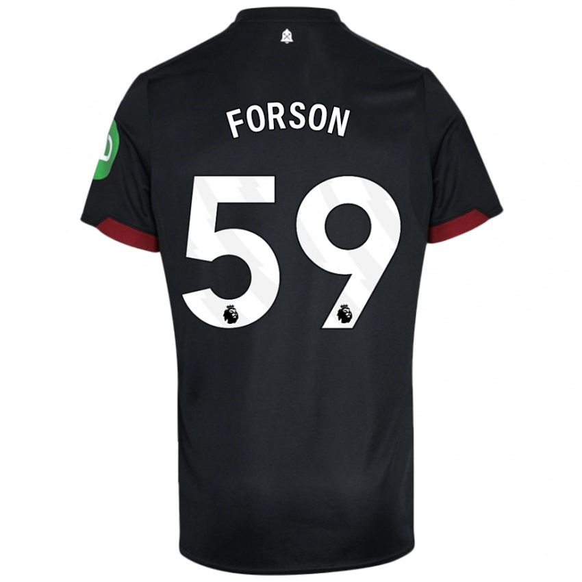 Kinder Keenan Forson #59 Schwarz Weiß Auswärtstrikot Trikot 2024/25 T-Shirt Schweiz