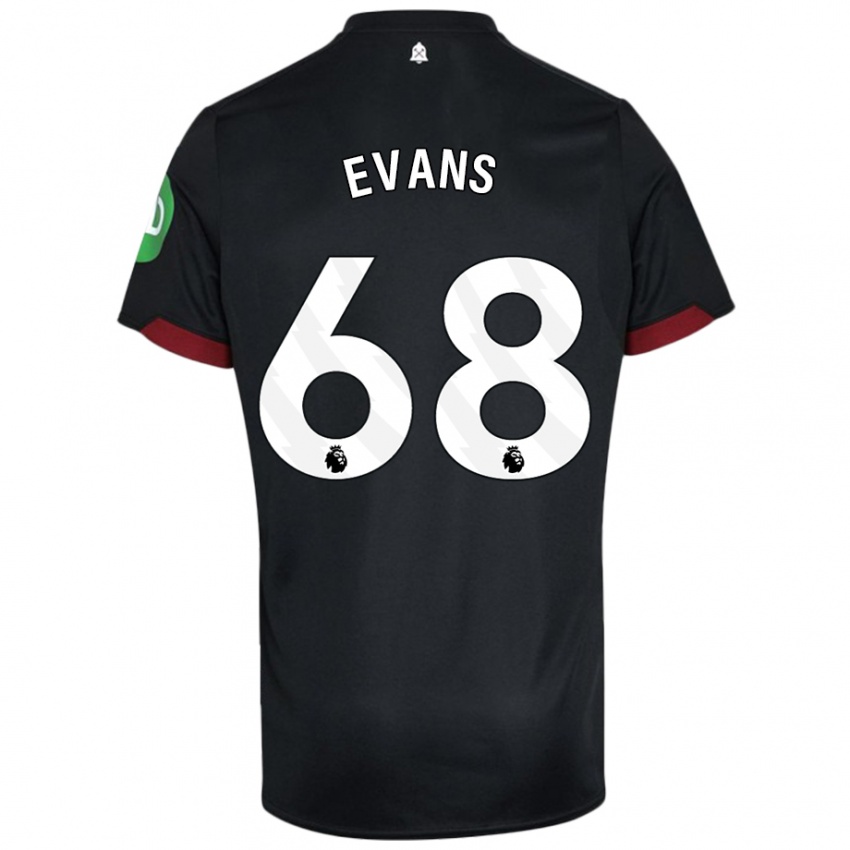 Kinder Isaac Evans #68 Schwarz Weiß Auswärtstrikot Trikot 2024/25 T-Shirt Schweiz