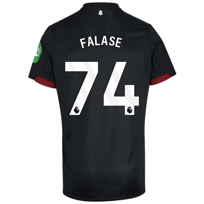 Kinder Asher Falase #74 Schwarz Weiß Auswärtstrikot Trikot 2024/25 T-Shirt Schweiz