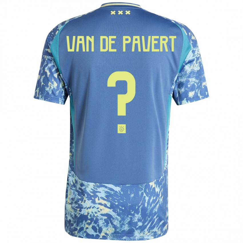 Kinder Ryan Van De Pavert #0 Grau Blau Gelb Auswärtstrikot Trikot 2024/25 T-Shirt Schweiz