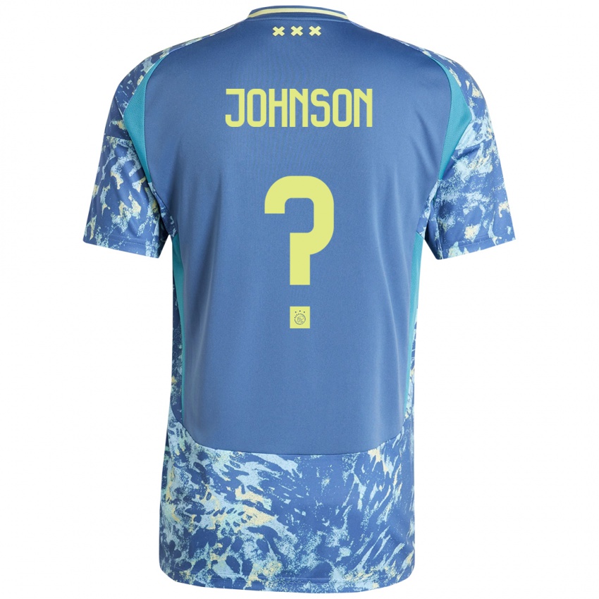 Kinder Jinairo Johnson #0 Grau Blau Gelb Auswärtstrikot Trikot 2024/25 T-Shirt Schweiz