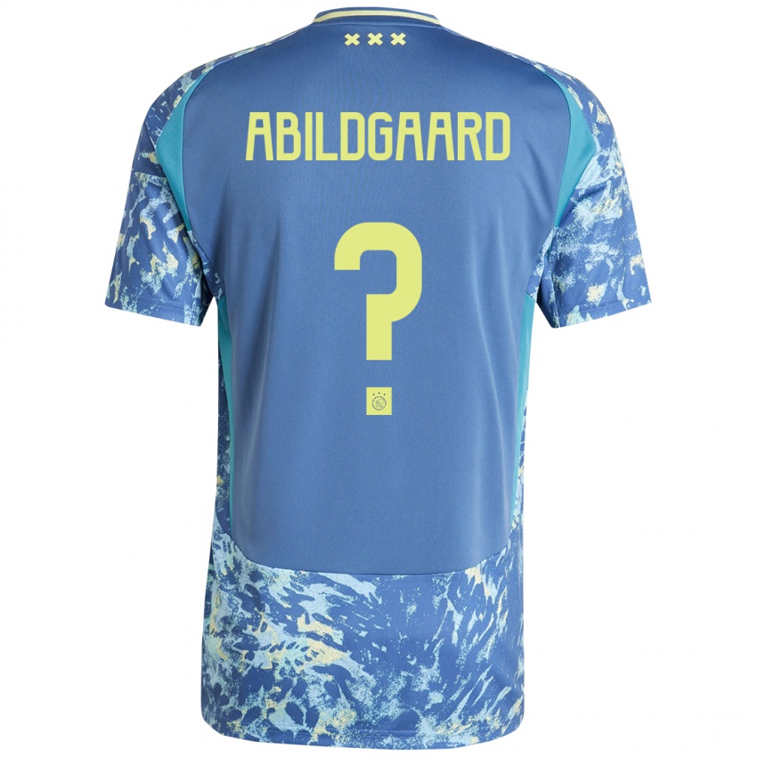 Kinder Lasse Abildgaard #0 Grau Blau Gelb Auswärtstrikot Trikot 2024/25 T-Shirt Schweiz