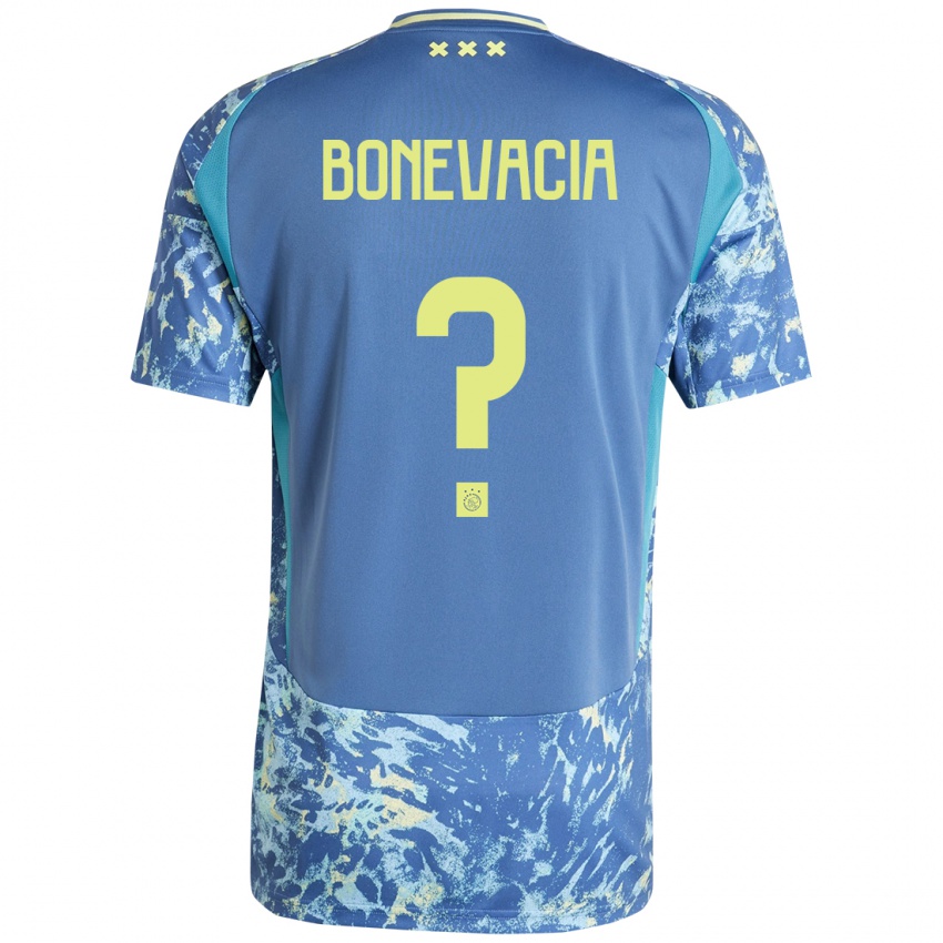 Kinder Giuliano Bonevacia #0 Grau Blau Gelb Auswärtstrikot Trikot 2024/25 T-Shirt Schweiz