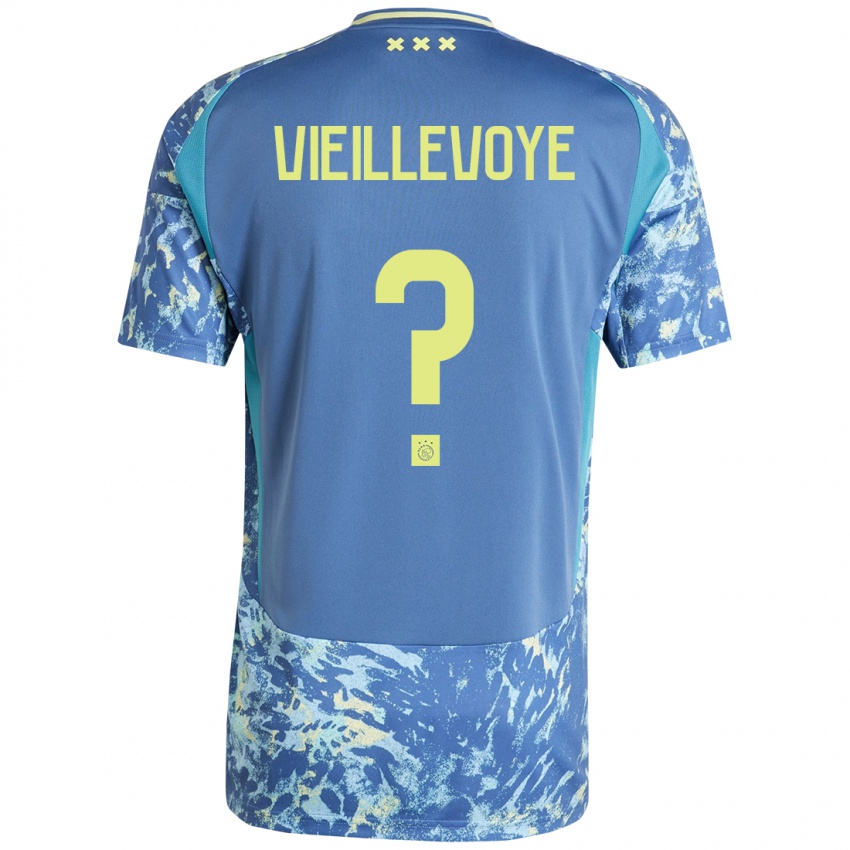 Kinder Luka Vieillevoye #0 Grau Blau Gelb Auswärtstrikot Trikot 2024/25 T-Shirt Schweiz